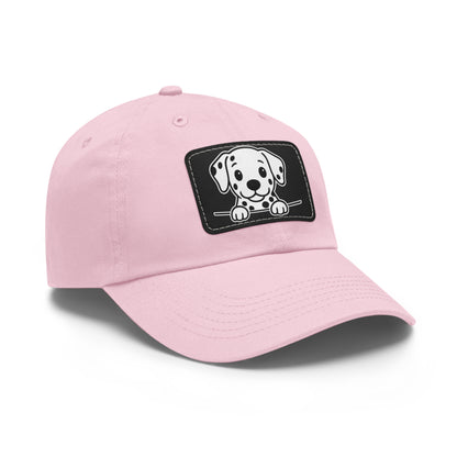 Dalmatian Dad Hat – Unisex Leather Patch Adjustable Cap