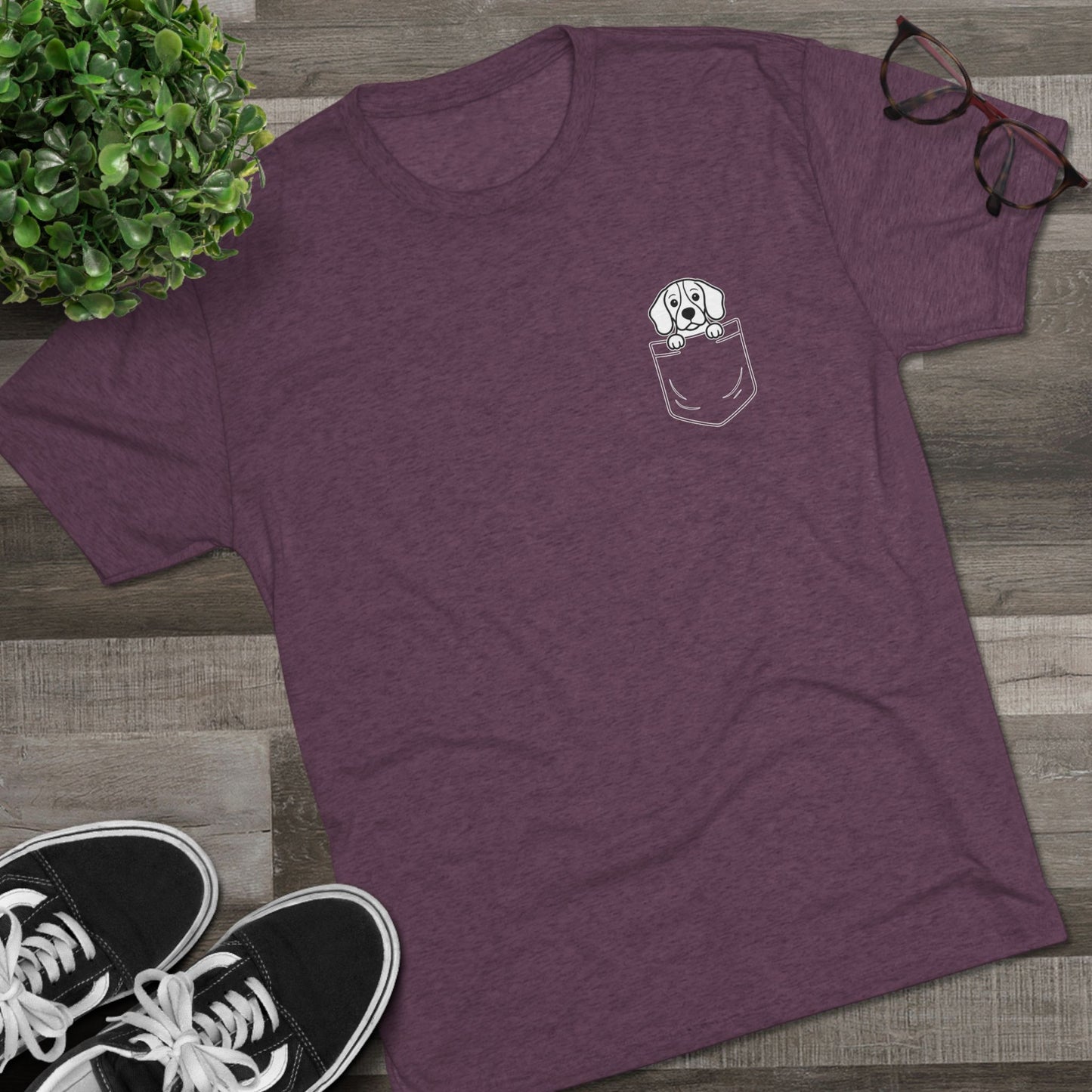 Beagle Pocket-Print Tri-blend Tee