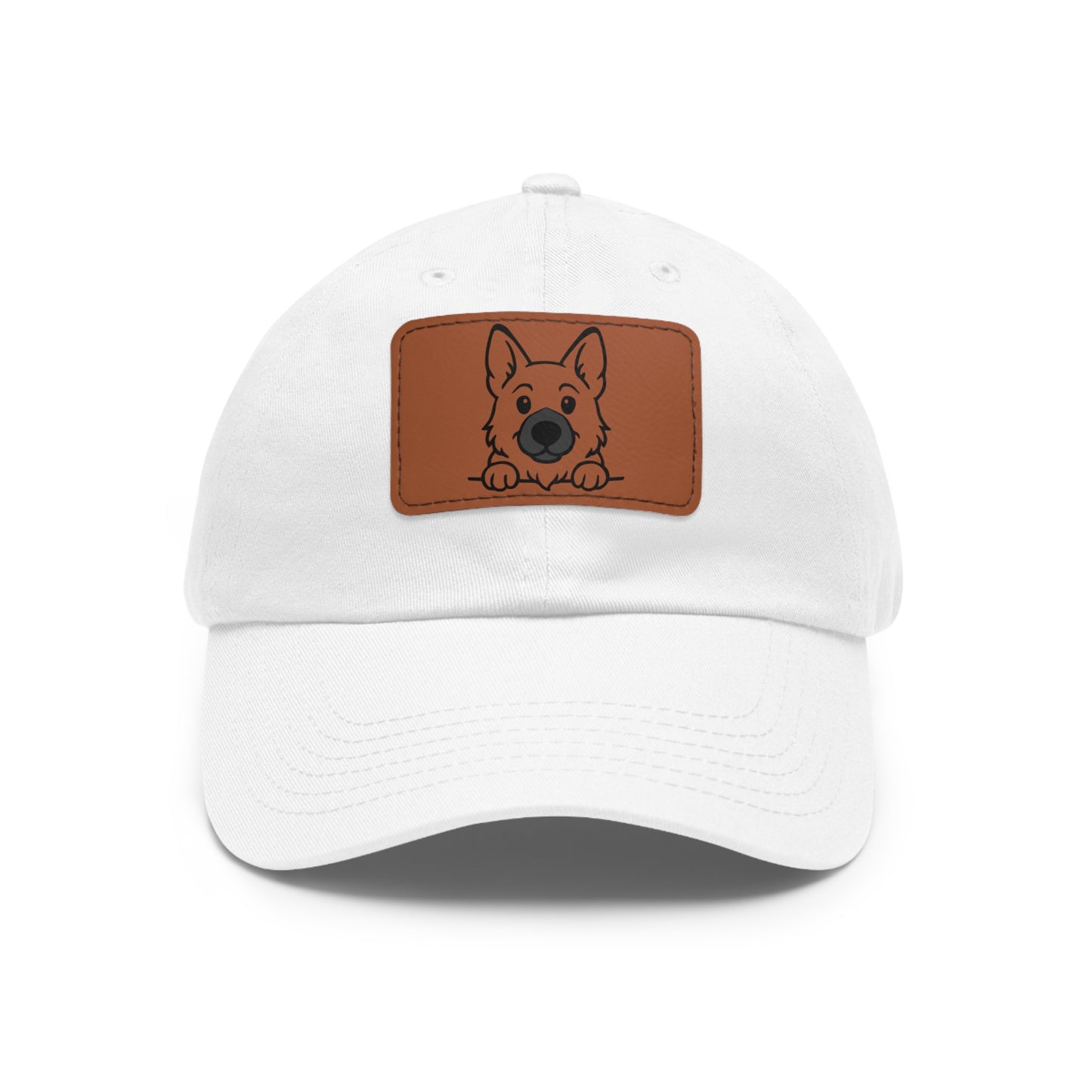 German Shepherd Dad Hat – Unisex Leather Patch Adjustable Cap