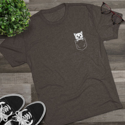 Shiba Inu Pocket-Print Tri-blend Tee