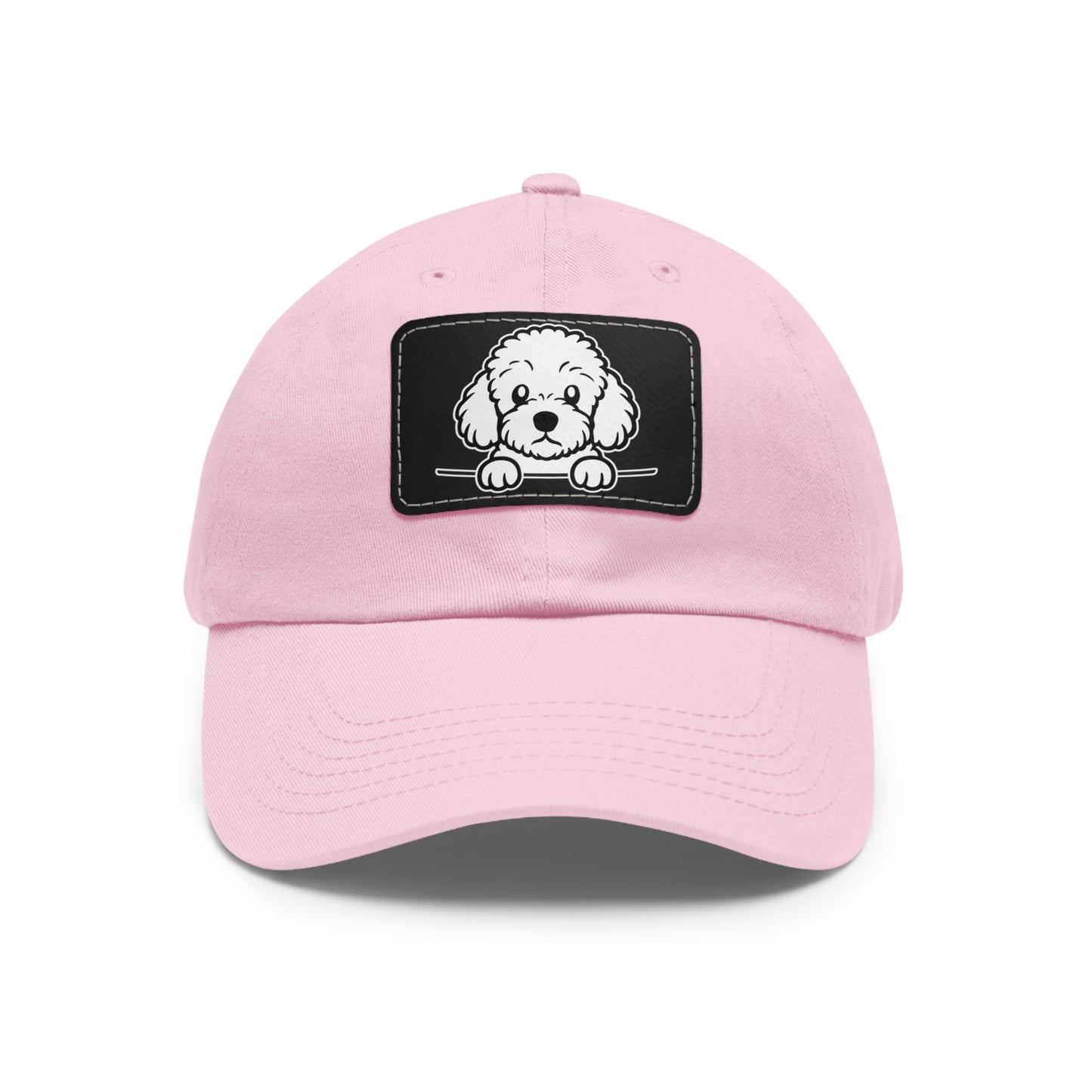 Bichon Frise Dad Hat – Unisex Leather Patch Adjustable Cap