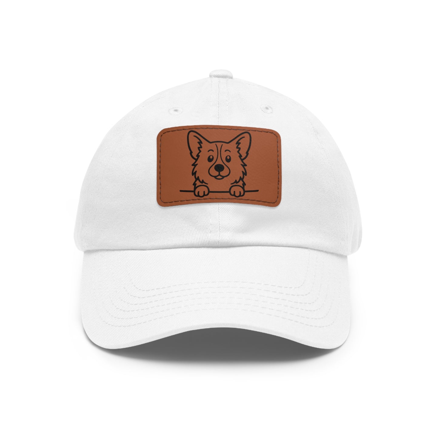 Pembroke Welsh Corgi Dad Hat – Unisex Leather Patch Adjustable Cap