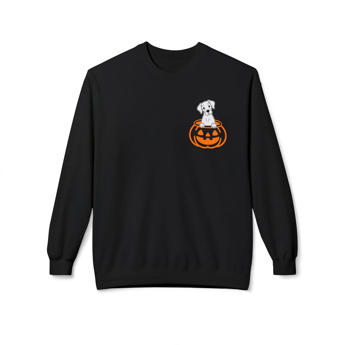 Halloween Pumpkin Pup - Great Dane - Solid - Crewneck Sweatshirt