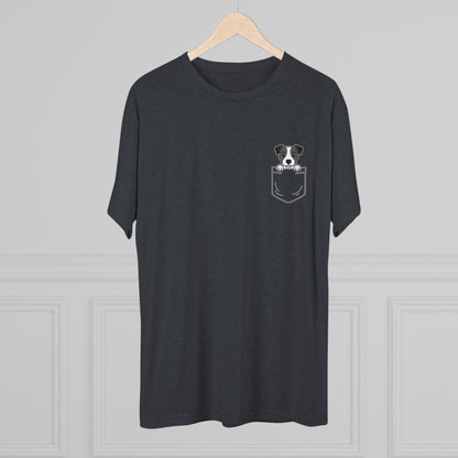 Jack Russell Terrier Pocket-Print Tri-blend Tee