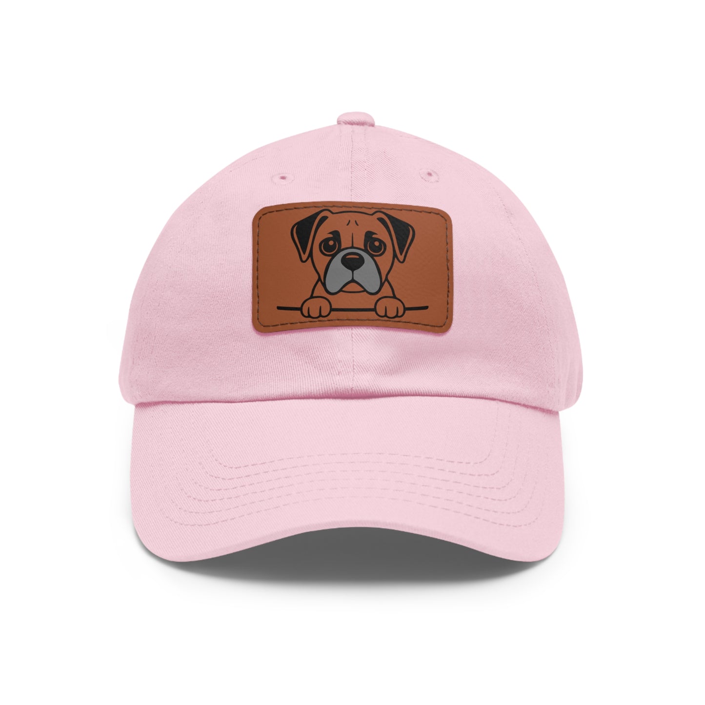Boxer Dad Hat – Unisex Leather Patch Adjustable Cap