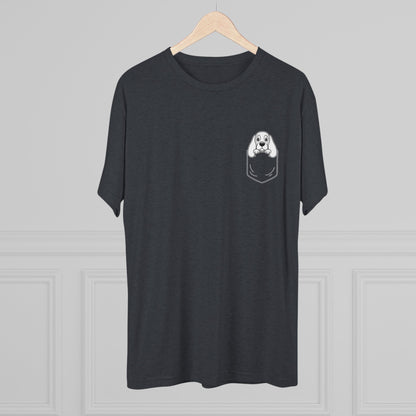Basset Hound Pocket-Print Tri-blend Tee