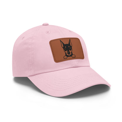 Doberman Dad Hat – Unisex Leather Patch Adjustable Cap