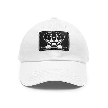 Rottweiler Dad Hat – Unisex Leather Patch Adjustable Cap